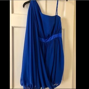 Change Royal Blue One Shoulder Dress